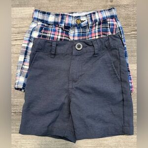 Carter's Blue & Pink Plaid & Solid Navy Shorts.
Boys 18 months